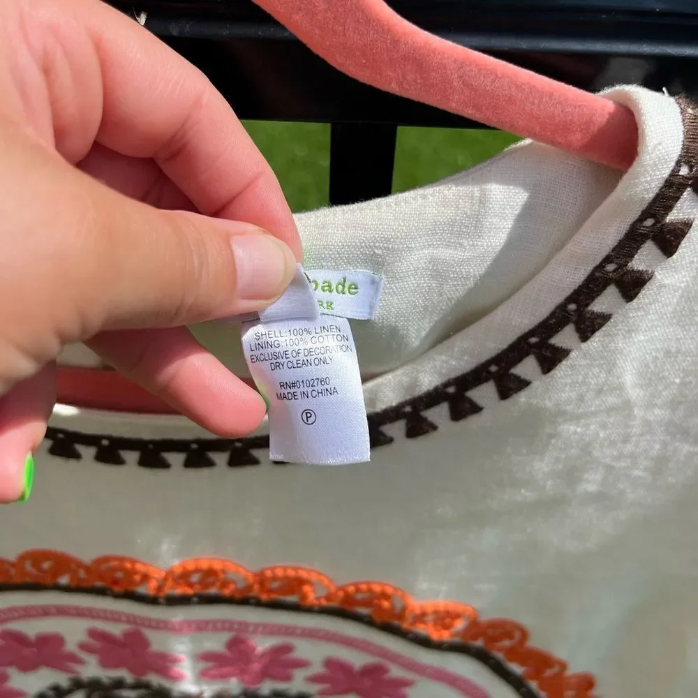 Kate Spade Linen Embroidered Tunic Dress